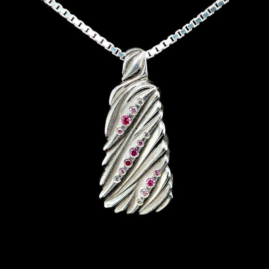 Flow Pendant with Pink Sapphire Gradient