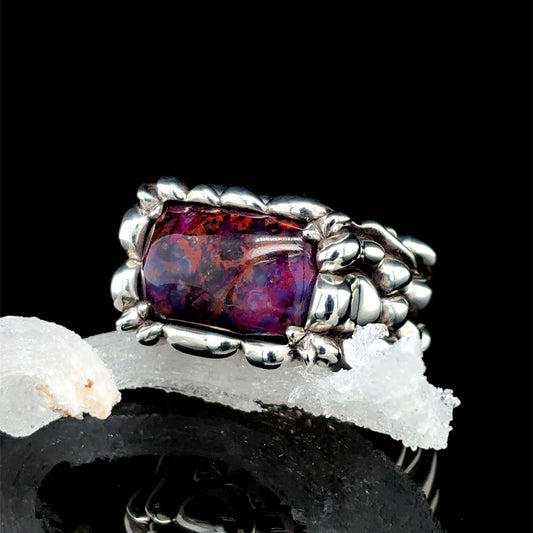 Sugilite Hand Carved Ring - Size 7.5