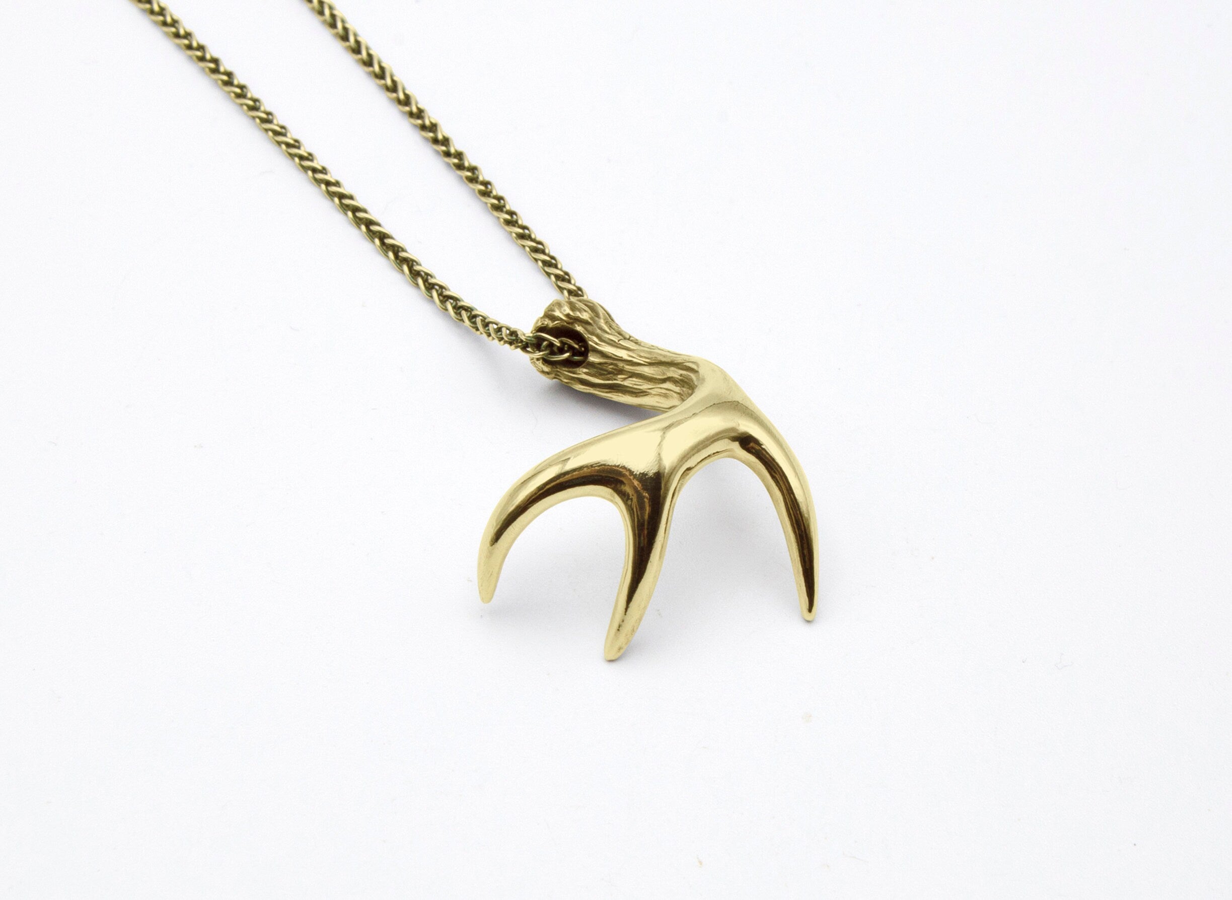 Gold Deer Antler Necklace | emKel Jewelry